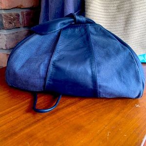 Vintage 1980’s blue leather bag made in France